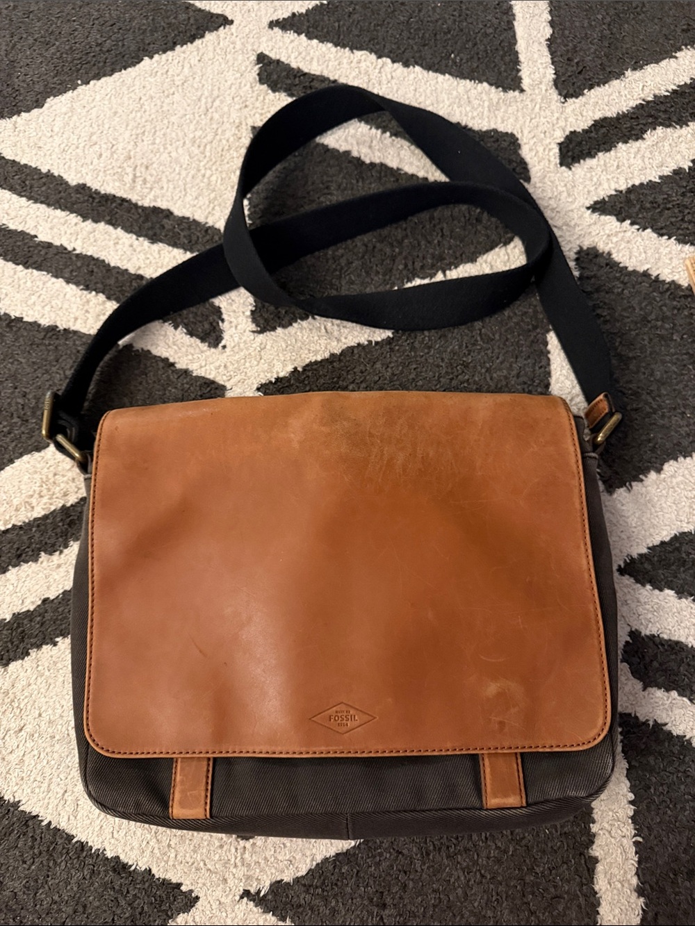 Men’s Leather & Canvas Fossil Workbag